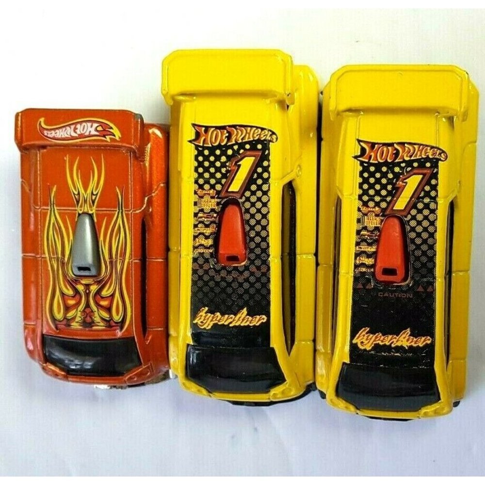 Hot Wheels 3 LOT Hyperliner Vehicles cars good year yEllow copper 320lr-cb19